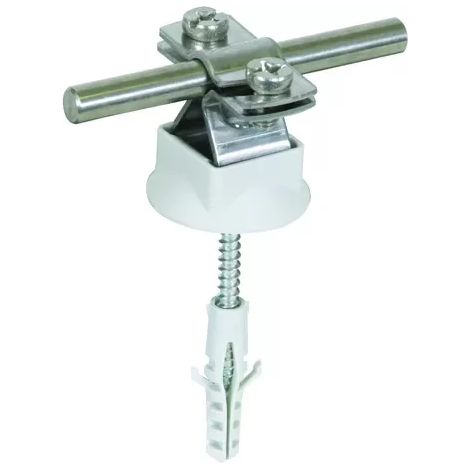 Dehn Leitungshalter NIRO f. Rd 8-10mm m. Abdeckscheibe u. Befest.-Mat. 274160 (1/2)