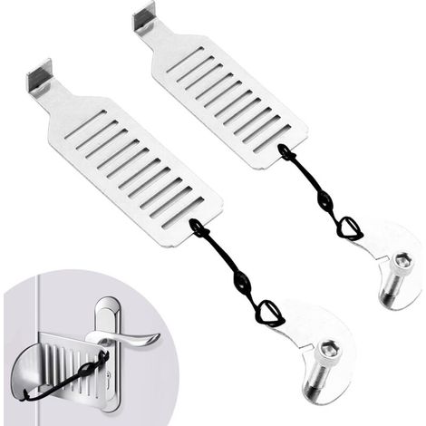 Set of 2 Portable Door Locks, Punch-Free Security Lock for Travel, Hotel, Home, Apartment, Upgraded Version with Adjustable Screws (1/4)