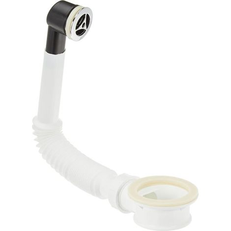 1 - Trop-plein Flexible - Kit Lavabo - Plastique Blanc Et Chromé - Réglable 18x31cm - Pour Rénovation Sanitaire (1/5)
