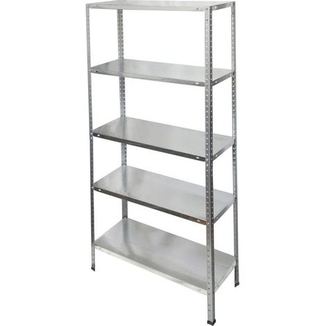 Étagère galvanisée 5 niveaux 150x75x30 cm – Charge max 150 kg – Tablettes réglables par 25 mm – Pour garage, cuisine, buanderie – Oryx (1/3)