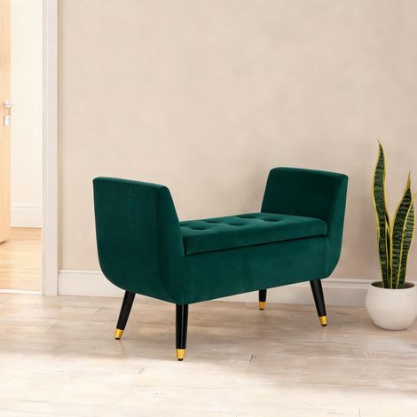 Pouf coloris vert en polyester mousse 107 x 42 x 65 cm (1/5)