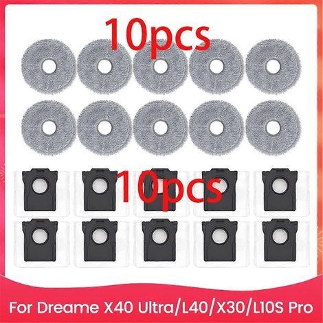 Accessoires et pièces détachées pour aspirateurs robots Dreame X40 Ultra/L40/X30/L10S Pro Ultra Heat : sacs d'aspirateur (1/5)