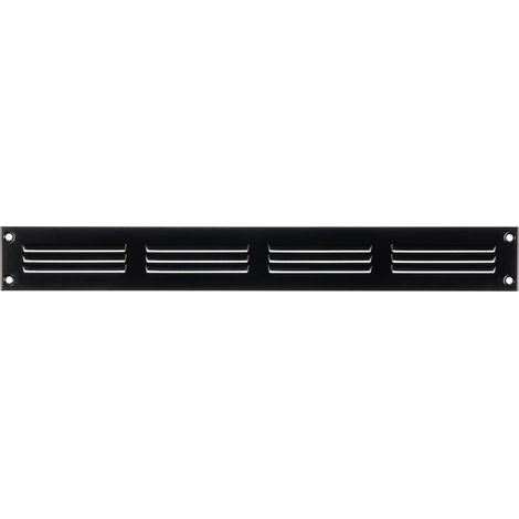 1 - Grille D'Aération - Registre D'Évacuation - En Acier Galvanisé Avec Moustiquaire - Pour Mur Et Plafond - Noir - 40x5cm (1/5)