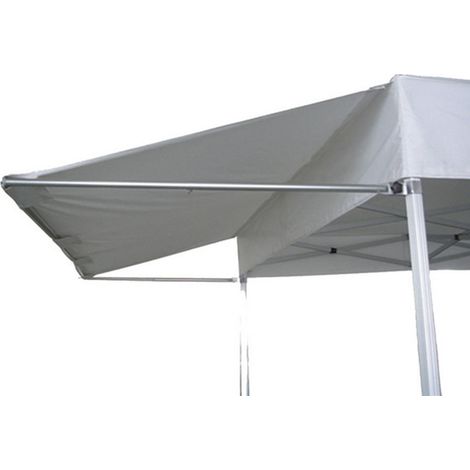 Tente pliante avec toile pare-soleil de 3 mètres en PVC blanc 520 g/m²