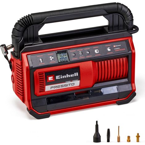 Einhell Compresseur hybride PRESSITO 18/25 Hybrid PXC (18 V, 11 bar max., kit de 3 adaptateurs inclus) Livré sans Batterie ni Chargeur (1/4)