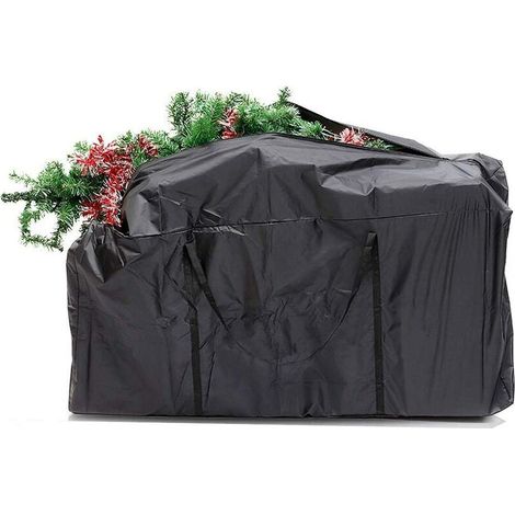 Borsa porta albero di Natale Ulisem, robusta e resistente, ideale per riporre alberi di Natale di grandi dimensioni e decorazioni artificiali. Impermeabile, antipolvere, a prova di insetti, nera, 116x (1/5)