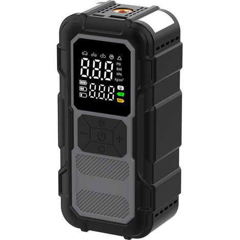 Booster de batterie 12V avec éclairage LED – Courant de crête 800 A – Démarre moteurs essence jusqu'à 7L – Gonfleur intégré pour pneus (1/5)