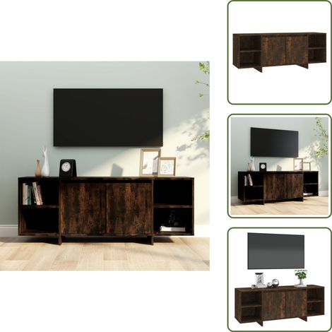 TV-Schrank Räuchereiche 130x35x50 cm Holzwerkstoff - TV-Schrank - Lowboard - Holzmöbel - Fernsehtisch - Entertainmentcenter (1/5)