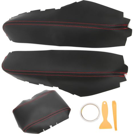 3pcs Housse de console centrale en cuir PU pour Honda Civic 2016-2018, protections d'accoudoir (1/5)