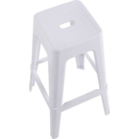 Pack de 4 taburetes altos TOLIX PP de 43x43x76 cm, polipropileno blanco (1/3)