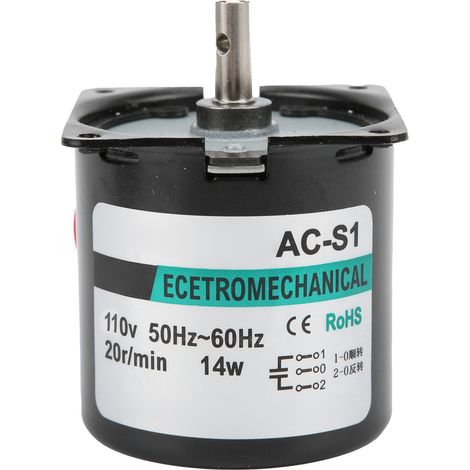 Moteur synchrone AC 14W à aimant permanent réversible à couple élevé arbre central support XD60KTYZ(20 tr/min AC110V) (1/5)