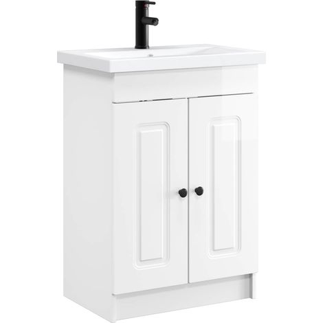 Bathroom Furniture Set High Gloss White 56 x 37.5 x 81 cm vidaXL