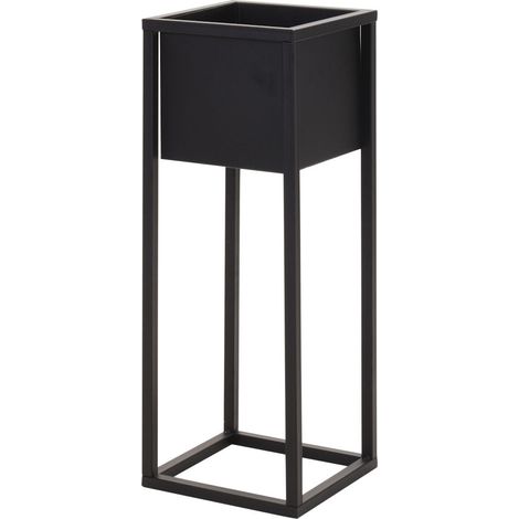 Spetebo – Support pour pot de fleurs en métal noir 70 cm – Dimensions intérieures 18 cm – Usage intérieur – Élément décoratif moderne