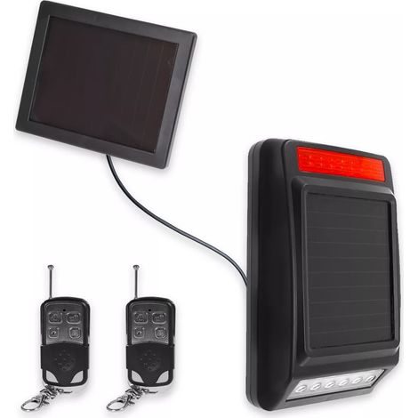 Kit Sirène / Carillon 110 dB avec flashs LEDs + Panneau solaire déporté avec support de fixation réglable (DA600+)