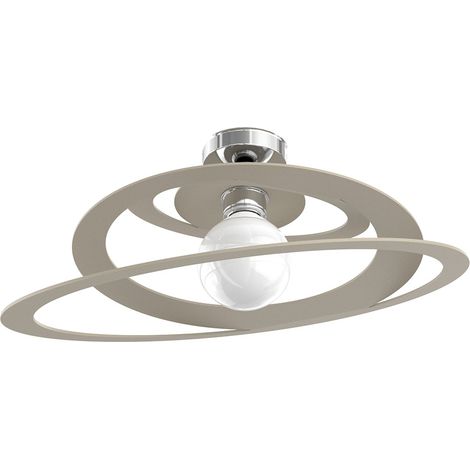 Plafoniera Industrial-Minimal Bungee Metallo Sabbia 1 Luce E27 D50Cm