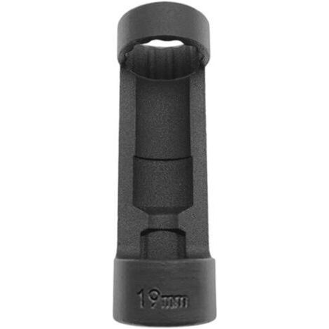 Federbeinmutter-Steckschlüssel, 12-Punkt-Fahrwerkssteckschlüssel, 1/2-Zoll-Antrieb, Kfz-Reparaturwerkzeug (19 mm, schwarz)