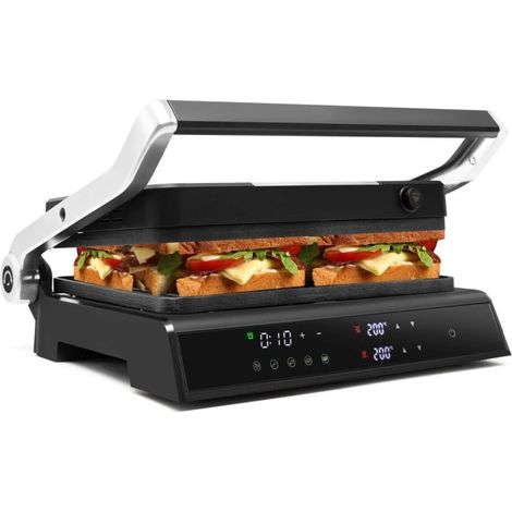 Grill presse panini 3 en 1 1800w avec plaques antiadhesives grill electrique 883057
