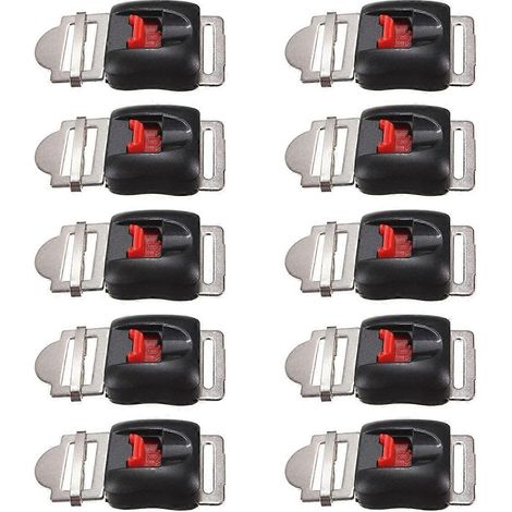 Lot de 10 clips universels pour sangles de casque de moto avec boucle à dégagement rapide (1/5)