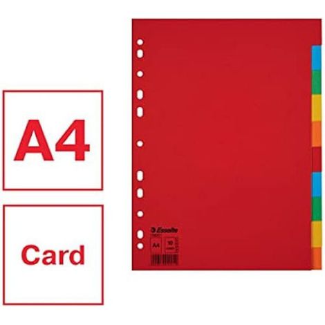 Intercalaires - Carton Recyclé - Format A4 - 11 Perforations - Lot De 10 (1/2)