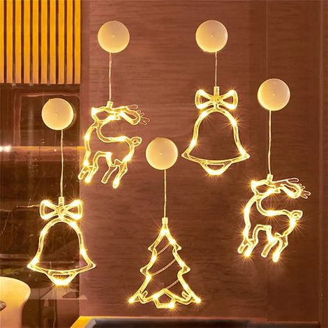 Cadena de luces con ventosa 6 piezas Luces decorativas LED de Navidad (1/5)