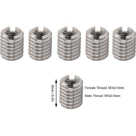Packung mit 10 Reparaturmuttern mit Grobgewinde. Spezifikationen: Innengewinde M30,5, Außengewinde M50,8, Länge 6 mm. (1/4)