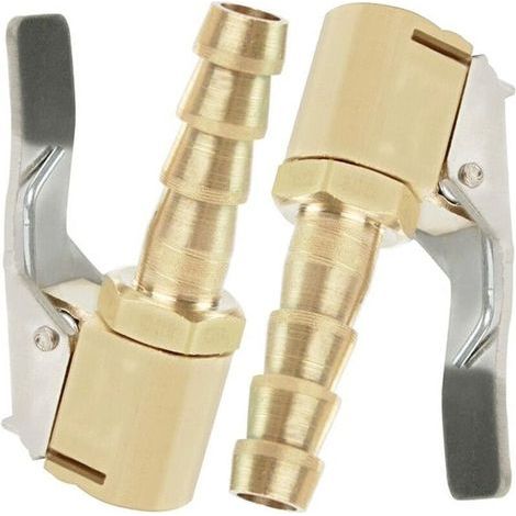 2 Pièces Embout de Gonflage,Embout Gonflage Pneu Voiture,Embout Gonfleur avec Clip,Gonflage Valve Clip Pince Connecteur Adaptateur,pour Valves de Pneu,en Laiton,8mm (1/4)