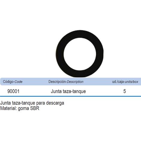 PHRIE Junta de silicona para obturación de taza-tanque descargador 90001