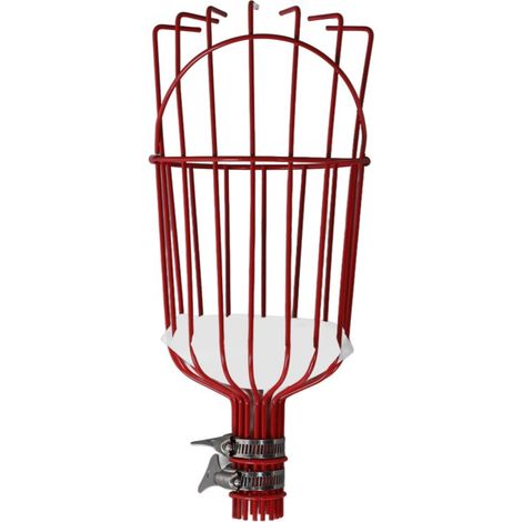 Panier cueille-fruits amovible, antirouille, multifonctionnel, pour tuyau de 3 cm de diamètre, rouge (1/5)