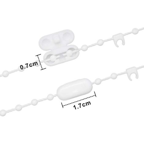 Aougo – Chaîne de store vertical 20 m – 5 connecteurs cordon – Plastique durable pour lattes 89 mm – Réparation facile et rapide