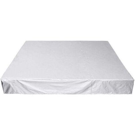 Ahlsen Housse de Protection pour Spa, Bain à Remous, Piscine, Baignoire, Couverture de Spa en Tissu Oxford pour Jardin Extérieur, Anti-poussière,Imperméable à l'eau,Anti-UV,argent 23123130cm (1/5)