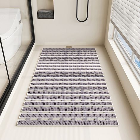 pair Caillebotis Douche - Tapis de Baignoire Antidérapant - 69x40cm - Accroche Fiable avec Ventouses - Tapis de Bain Antifongique - Séchage Rapide (1/4)