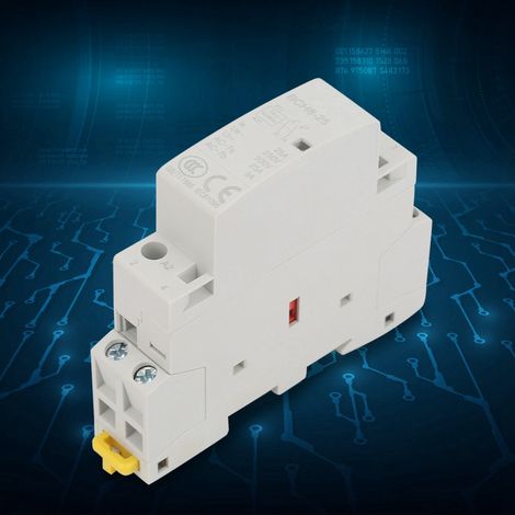 Contacteur secteur domestique 2P 25A 24V 1NO 1NC 50/60Hz, montage sur rail DIN, haute qualité (1/5)