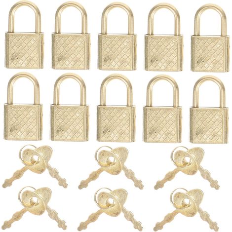 Lot de 10 petits cadenas en alliage de zinc résistant à la
