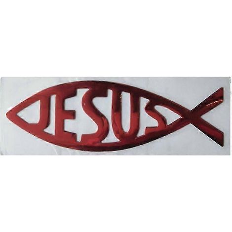 Jesus-Fisch-3D-Autoaufkleber, Emblem, wasserfester Aufkleber, christlicher Aufkleber – Gut-Red (1/5)