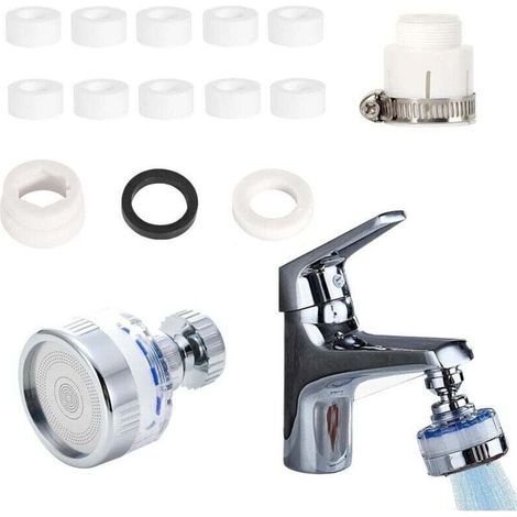 Filtre à eau du robinet, filtre anticalcaire, avec 10 éléments filtrants, adapté à la cuisine, à la salle de bain et au jardin extérieur. (1/4)