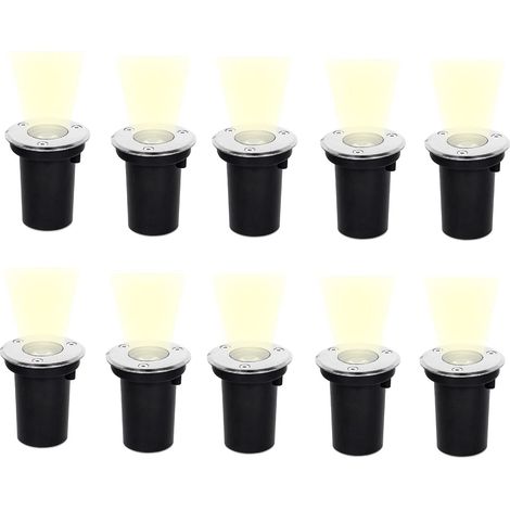 Kit da 10 faretti a led da incasso per esterni potenza 1.5W 90LM segnapasso calpestabile impermeabile IP65 a luce bianca naturale 4000K
