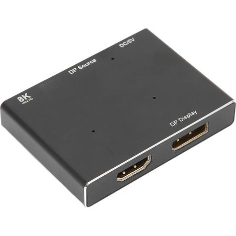 Répartiteur d'interface multimédia DisplayPort HD compatible 8K MST SST 1 entrée 2 sorties, distributeur DP directionnel pour home cinéma