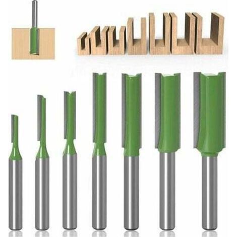 6mm Straight Router Bit, 7 Pieces Straight Router Bits Straight Cutting Edges Straight Jaw Set Carburetor Woodworking Tools (1/5)