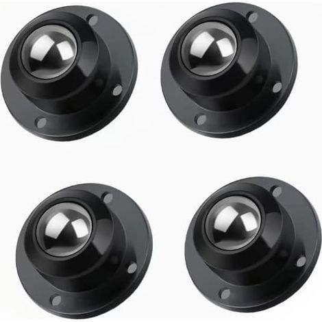(Noir) Roulettes pour meubles, 8 mini roulettes robustes, roulettes pivotantes à 360°, adaptées aux meubles lourds, petites roulettes, adaptées aux meubles et marchandises. (1/5)