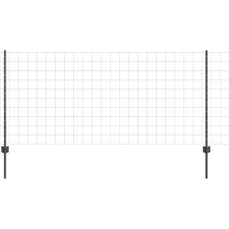 Grillage rouleau,Ensemble de Clôture de Jardin Pack de 2 Gris Acier enduit de poudre CFW1453965 (1/3)