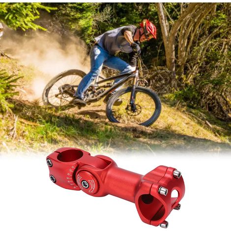 Potence de Vélo 31.8x110mm 60° Réglable pour VTT et Vélos de Route, Tige de Guidon Riser Rouge (1/5)