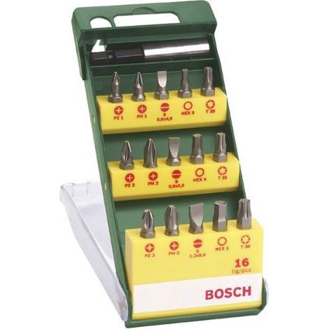 Juego de puntas Bosch 16 piezas acero 25 milímetros (1/4)