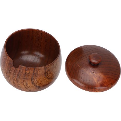 Pot à épices en bois avec jujubes acides, style japonais, sûr, étanche à la poussière, pot à épices classique à couvercle à charnière pour une utilisation en cuisine. (1/5)