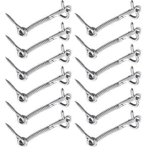Crochet et œillet pour porte, lot de 12, acier inoxydable (1/5)