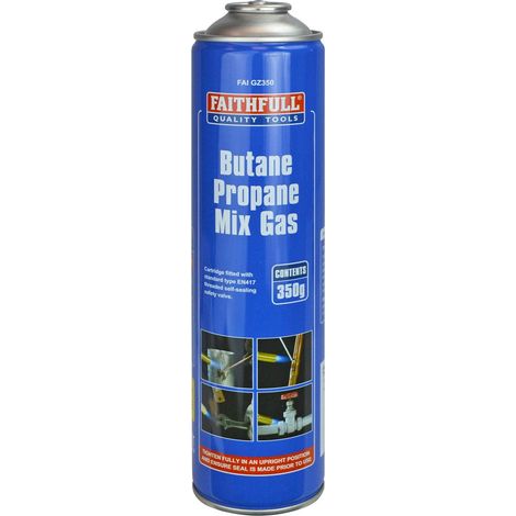 Faithfull 2350 Butane Propane Mix Gas Cartridge – 350g, Compatible with Various Appliances (1/2)