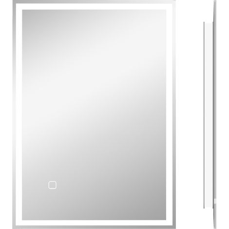 Espejo de baño LED con interruptor táctil, blanco, 70 x 50 x 4 cm (1/5)