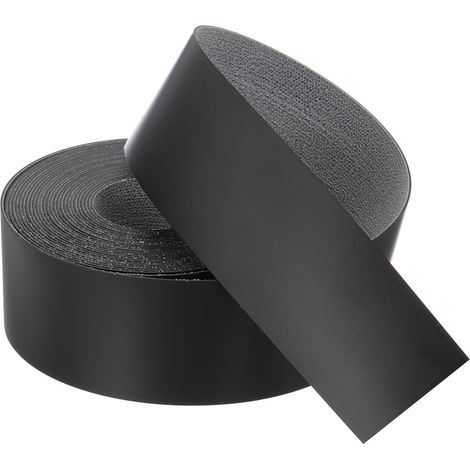 Bande de Chant 7.6 Mètre x 55mm, Bande Bordure Meuble Masquage Préencollé en PVC, Placage Contreplaqué Flexible avec Adhésif Thermofusible pour Bords Meuble Étagère Panneaux, Noir (1/5)