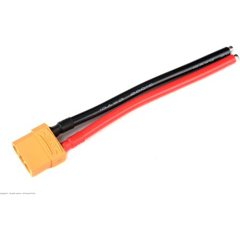 Revtec - Connector w/ Lead - XT-90 - Gold Plated - Male Plug - 10AWG Silicone Wire - 12cm - 1 pc