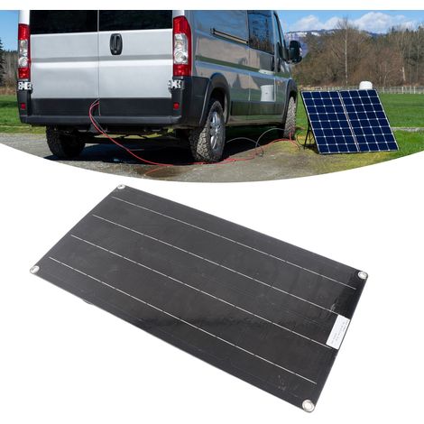 Panneau Solaire Monocristallin 100W Noir avec Câble MC4 Kit pour Caravanes Camping Extérieur-AUTRES (1/5)