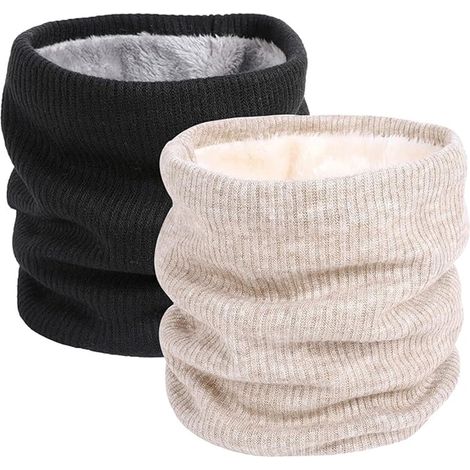 Ensemble de deux cache-cou et masques faciaux multifonctionnels et chauds, en polaire pour une protection contre le vent hivernal, adaptés à des activités telles que la moto, la course à pied et le sk (1/5)